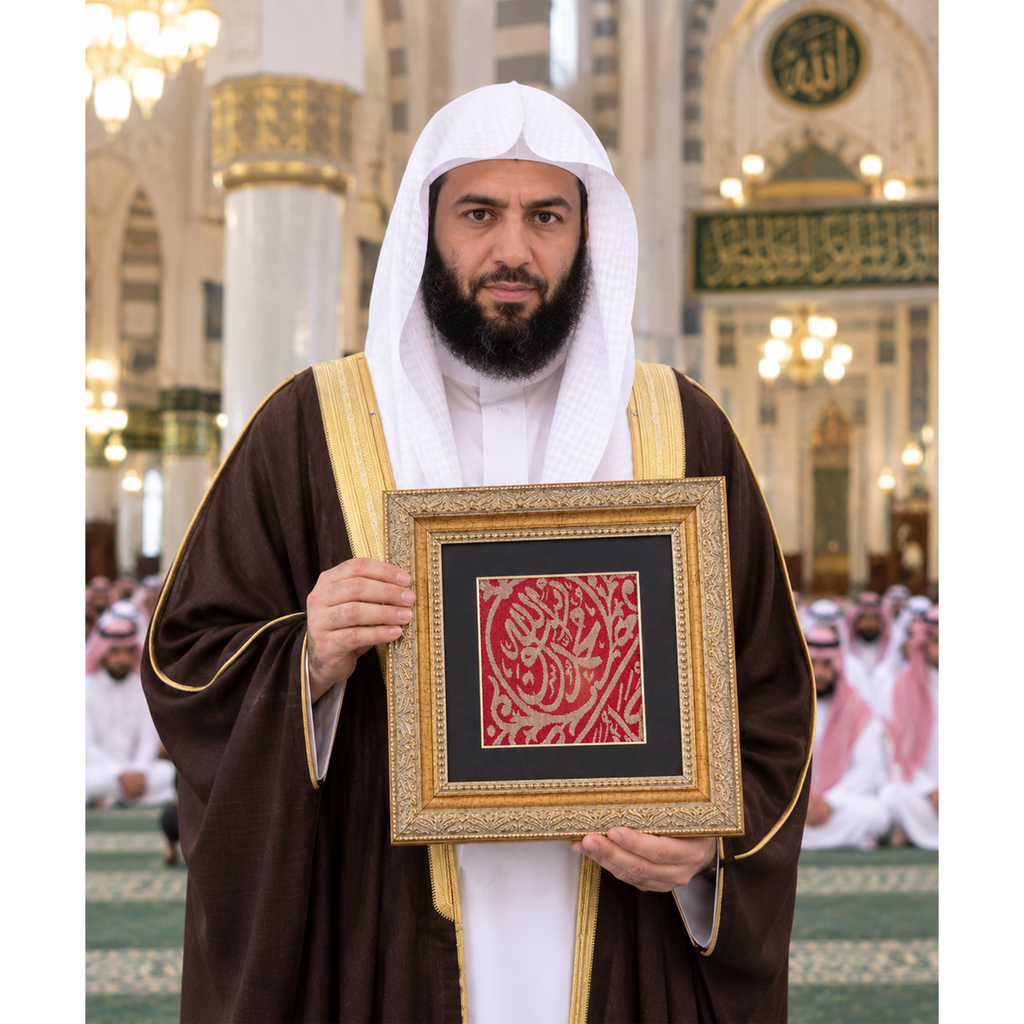 Framed Prophet's Muhammad Tomb Cloth | Saudi Government Certified (PBUH) Rawdah Kiswa