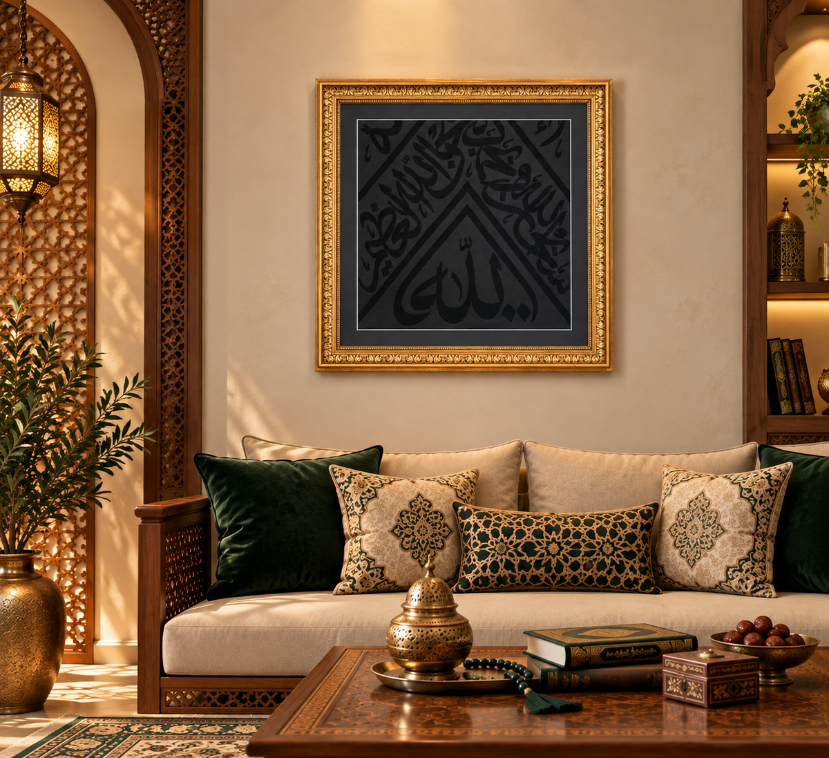 Certificated  framed kaaba cover -İslamic WallArt-Ramadan Decor