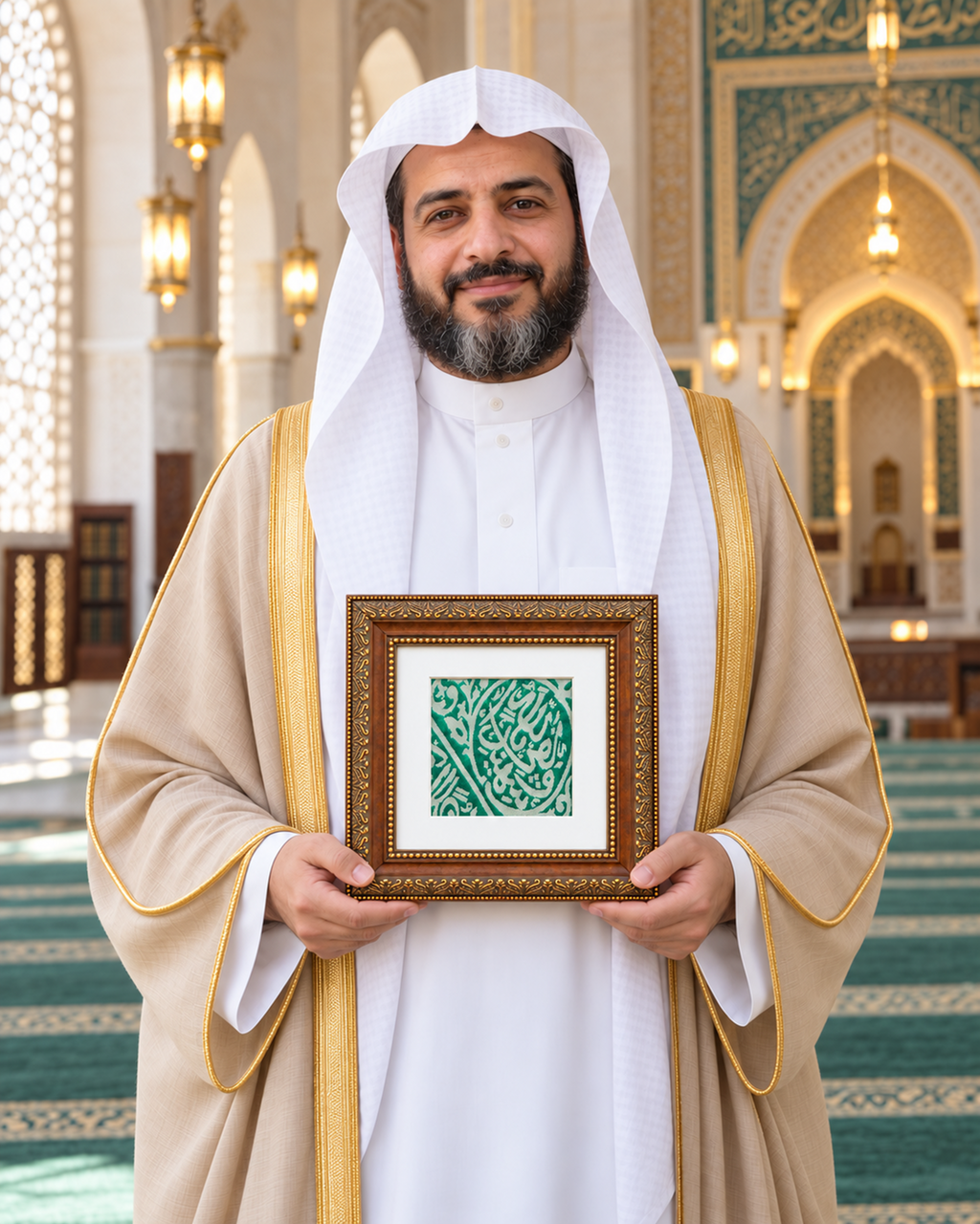 Certified Framed Prophet's Muhammad Grave Cloth - Rare Islamic Relic Gifts