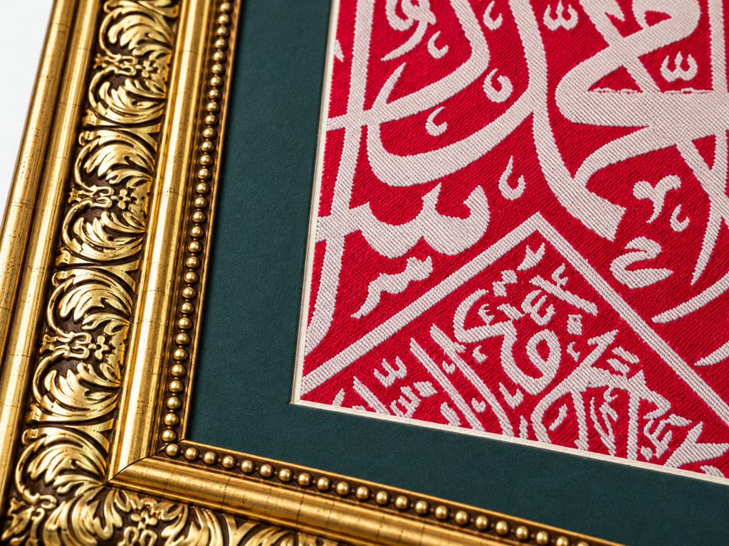 Framed Prophet Muhammad Tomb Kiswa Cloth | Certified islamic Relic